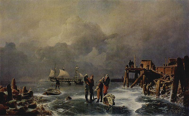 Andreas Achenbach Ufer des zugefrorenen Meeres oil painting picture
